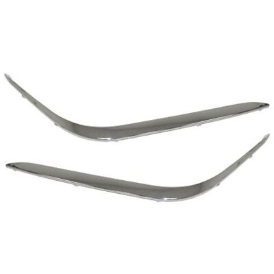 Bumper Trim Set For 1995-2001 BMW 740iL Front Outer Plastic Chrome 2Pc