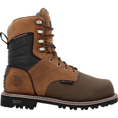 Pre-owned Georgia Boot Men's Brute Composite Toe Met Guard Waterproof Work Boot In Brown