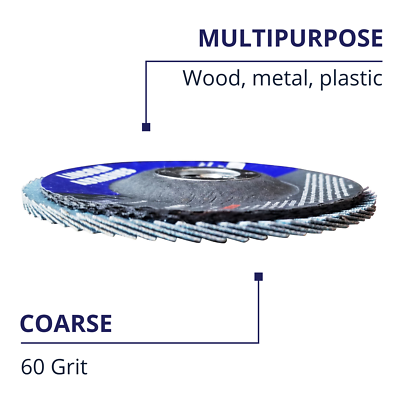 20 Pack Flap Discs 60 Grit 4.5" x 7/8" Sanding Wheels