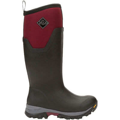 Pre-owned Muck Women's Arctic Ice Tall Boot + Vibram Arctic Grip A.t. In Black/maroon