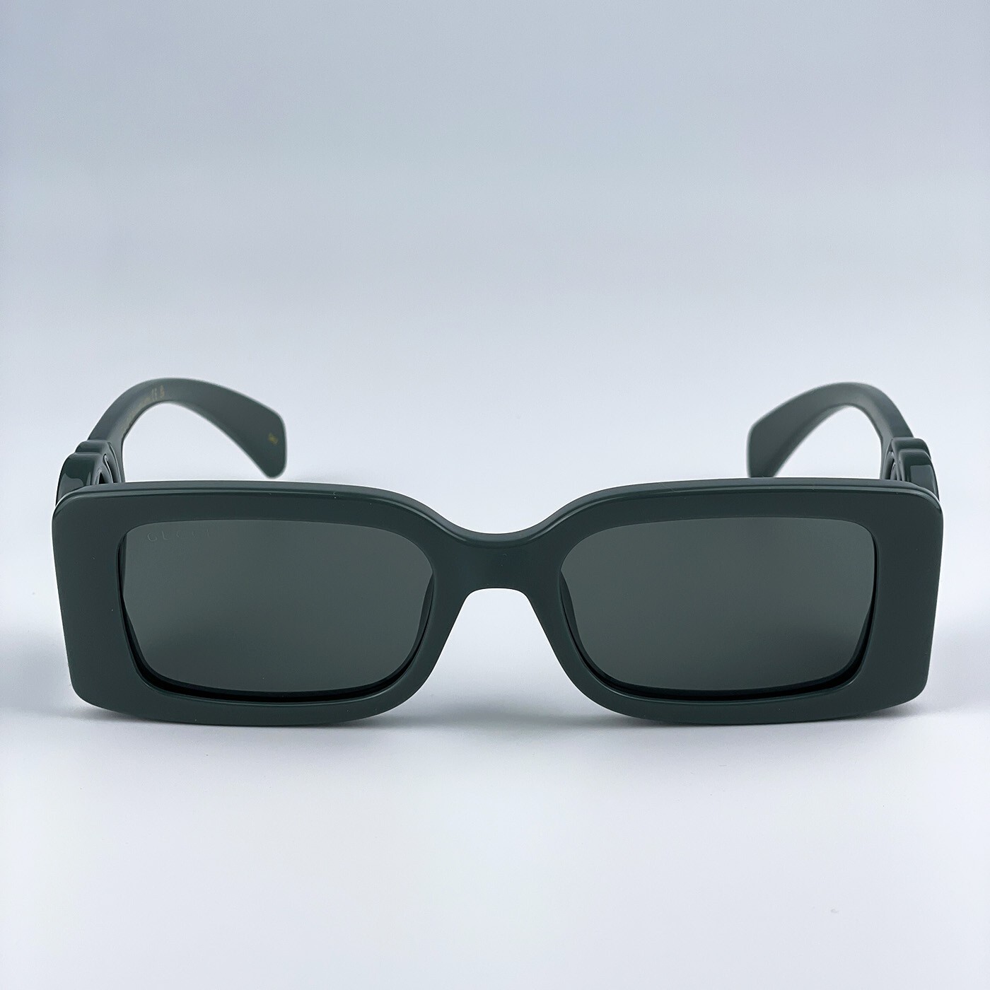 Pre-owned Gucci Gg1325s 003 Grey Smoke Grey Rectangle Women Sunglasses 54mm In Gray