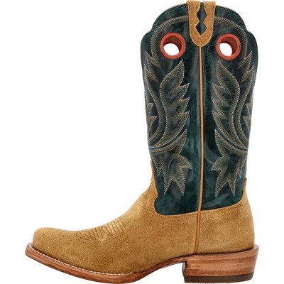 Pre-owned Durango ® Men's Prca Collection Roughout Western Boot In Goldenrod And Deep Teal