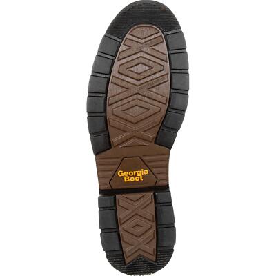 Pre-owned Georgia Boot Carbo-tec Lt Composite Toe Waterproof Work Wellington In Brown