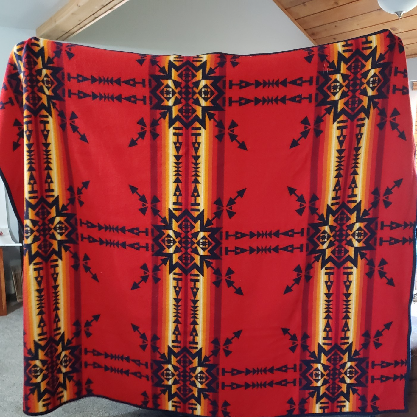 Pendleton Beaver State Reversible Blue Red Wool Blanket