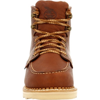Pre-owned Georgia Boot Wedge Toe Work Boot In Brown