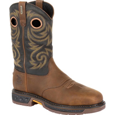 

Ботинки Georgia Boot Carbo-Tec LT Steel Toe Водонепроницаемые рабочие ботинки без застежки, Black and brown, GB00267