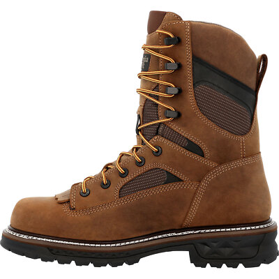 Pre-owned Georgia Boot Ltx Logger 9" Composite Toe Waterproof Work Boot In Brown