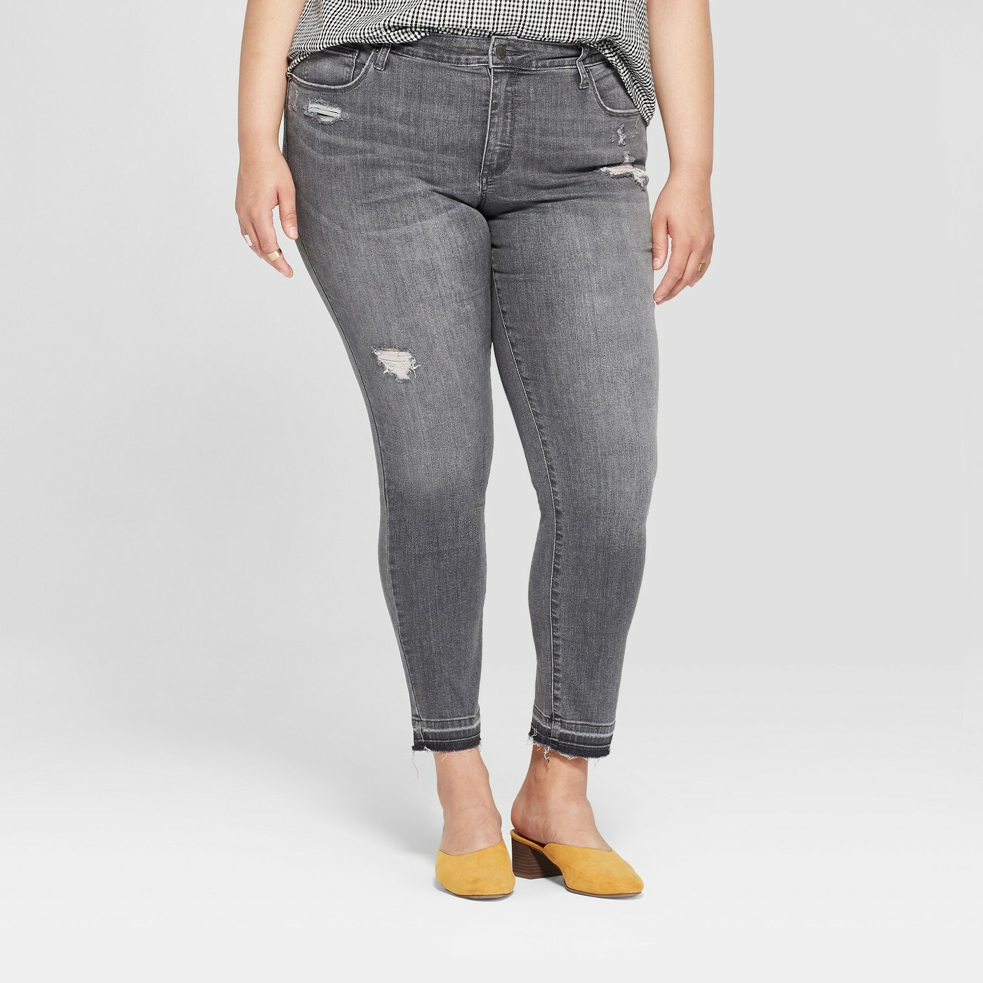 NWT Women's Plus Size Released Hem Skinny Jeans - Universal Thread Black Wash 16 | eBay