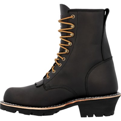 Pre-owned Georgia Boot Men's Forestry Logger Work Boot In Black