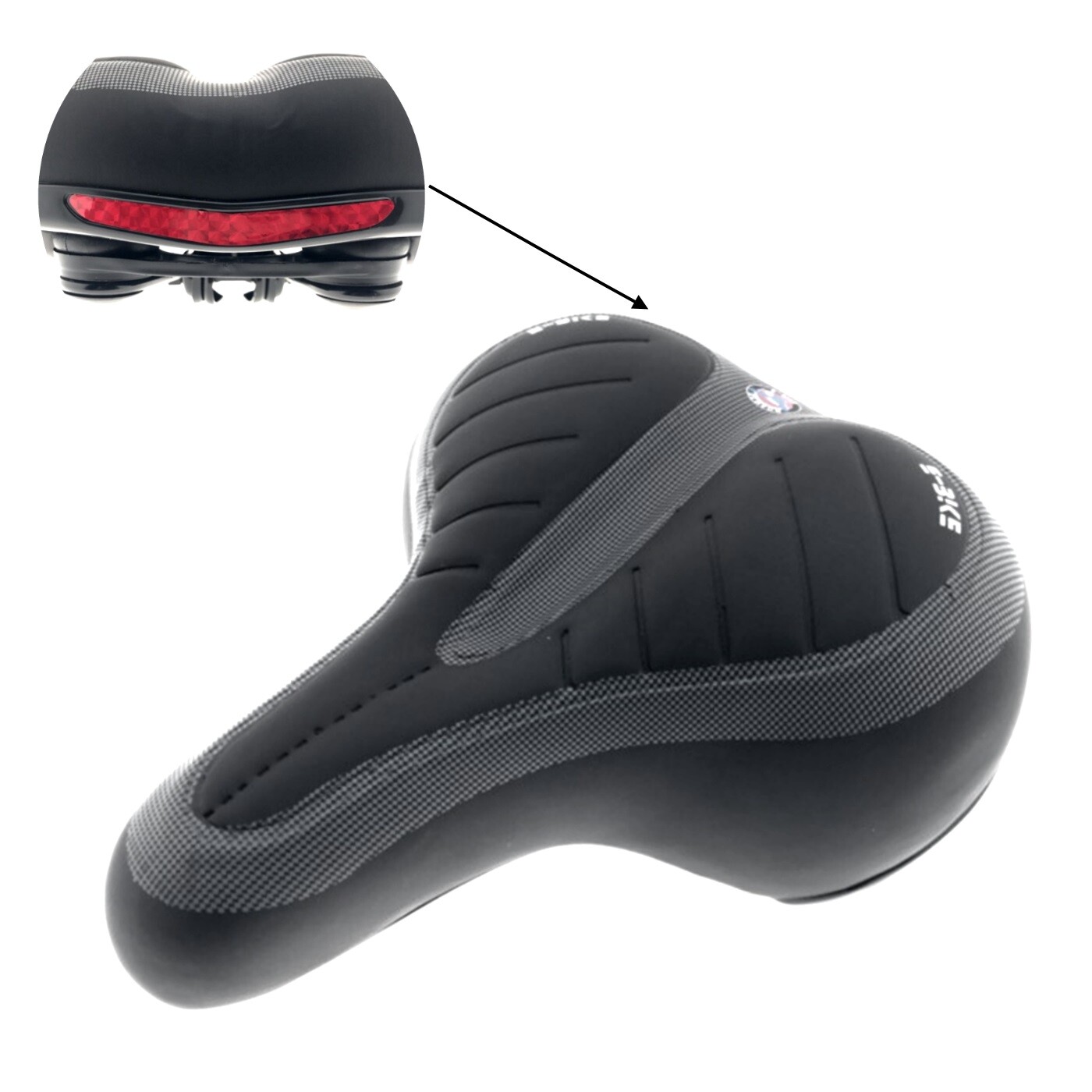 Fahrradsattel Komfort Sattel Fahrradsitz Breit Damen Herren Schwarz Typ E-Bike