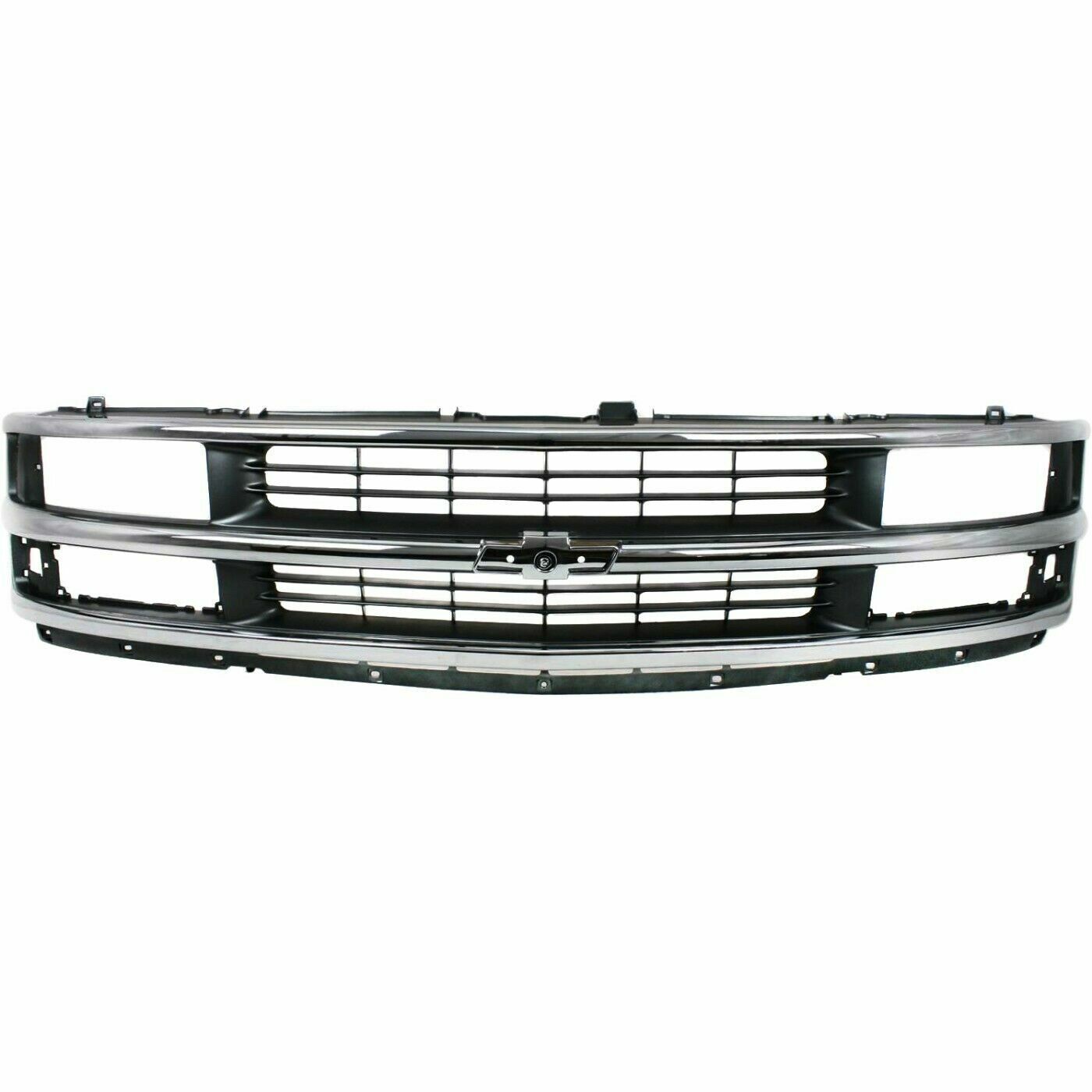 ::For 96-02 Chevrolet Express 3500 Express 1500 Front Grille Chrome & Gray Plastic