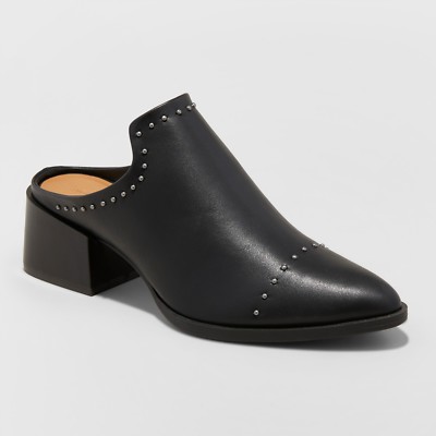 NEW Women's Crista Studded Pointed Toe Heeled Mules - Universal Thread