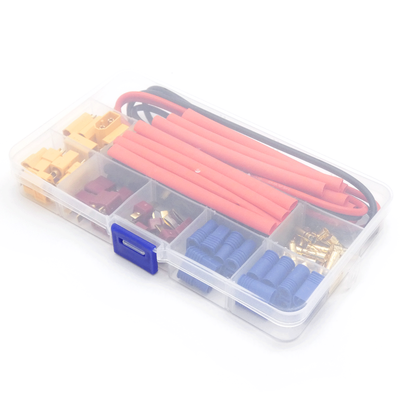72pc RC Power Connector Kit with Dean's T-Plug EC3 XT60 Connectors Wire Shrink T