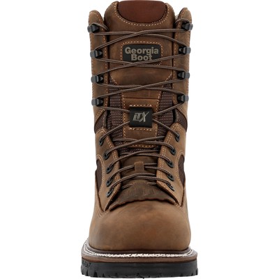 Pre-owned Georgia Boot Ltx Logger 9" Composite Toe 400g Insulated Waterproof Work Boot In Brown