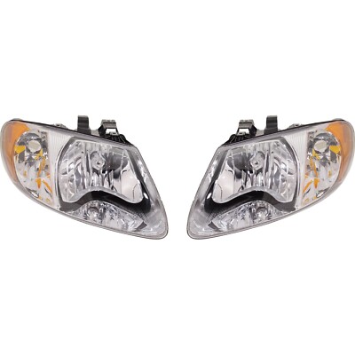 Halogen Headlight Set For 2001-2007 Dodge Grand Caravan w/ Bulb(s) Pair