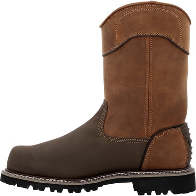 Pre-owned Georgia Boot Men's Brute Met Guard Composite Toe Waterproof Work Boot In Brown
