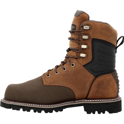 Pre-owned Georgia Boot Men's Brute Composite Toe Met Guard Waterproof Work Boot In Brown