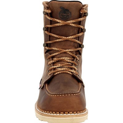 Pre-owned Georgia Boot Wedge Waterproof Work Boot In Brown