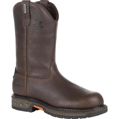 

Грузинские ботинки Carbo-Tec LT Steel Toe Водонепроницаемые натягиваемые рабочие ботинки, Brown, GB00310