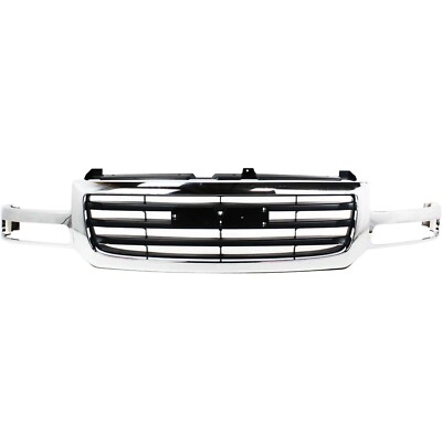 Grille Assembly For 2003-06 GMC Sierra 1500 2003-04 Sierra 2500 Old Body Chrome