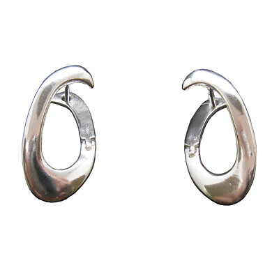 Handmade Stylish Plain Sterling Silver Earrings Genuine Solid Hallmarked 925
