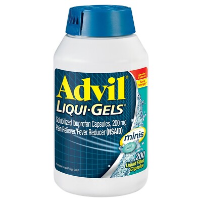 ADVIL * MINIS * 200 LIQUI-GELS CAPSULES 200 MG IBUPROFEN (NSAID) EXP 04/2025 +