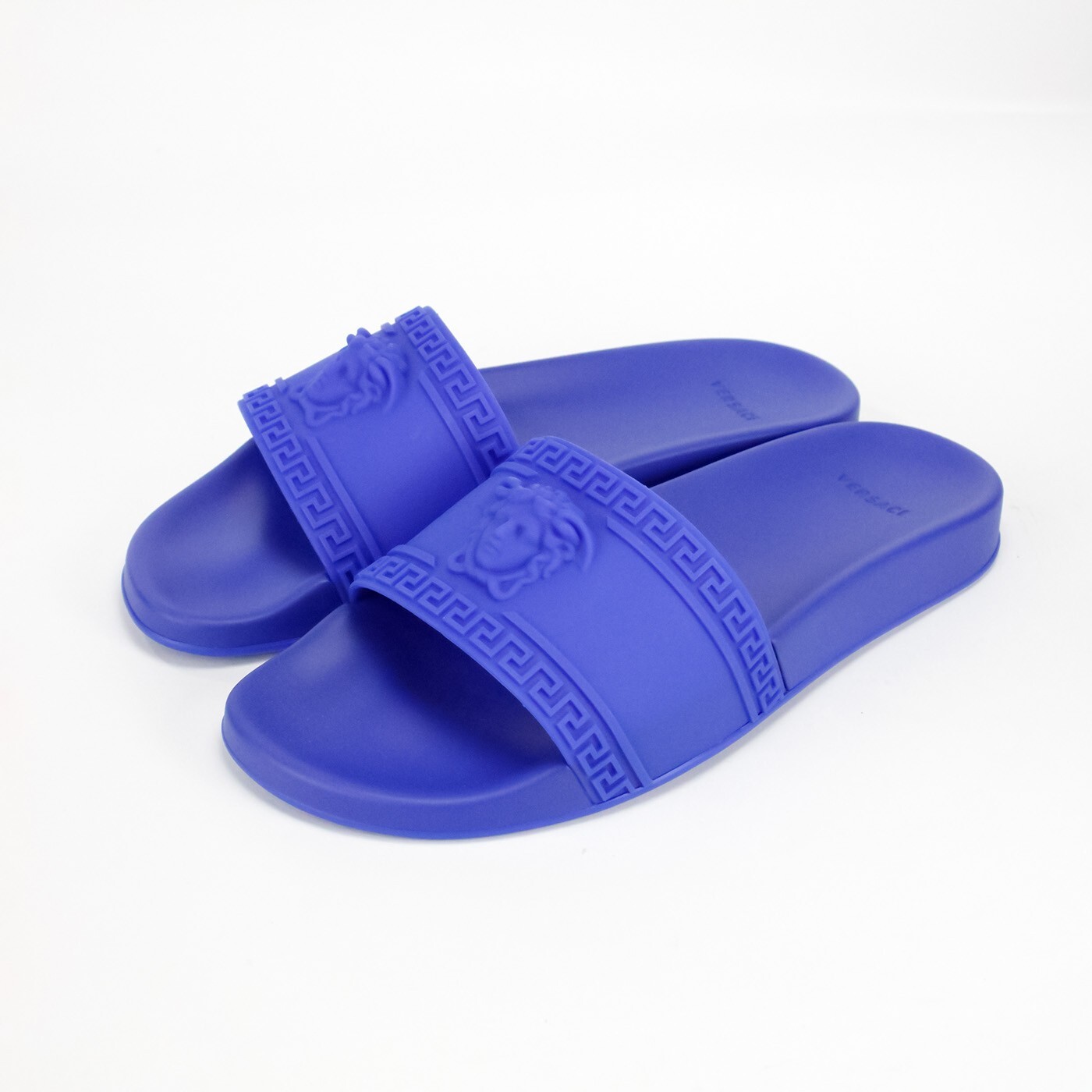 Versace Gomma Men's EU 43 Royal Blue Palazzo Medusa Pool