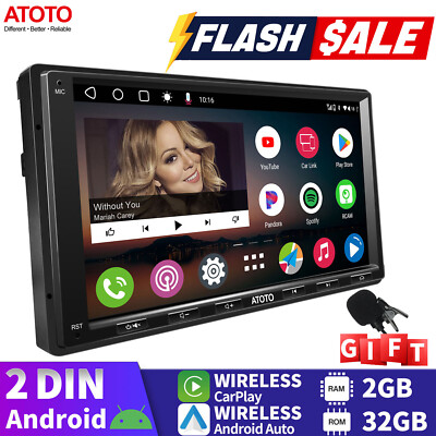 ATOTO A6PF 7in 2DIN Car Stereo Bluetooth GPS Radio Wireless Android Auto CarPlay
