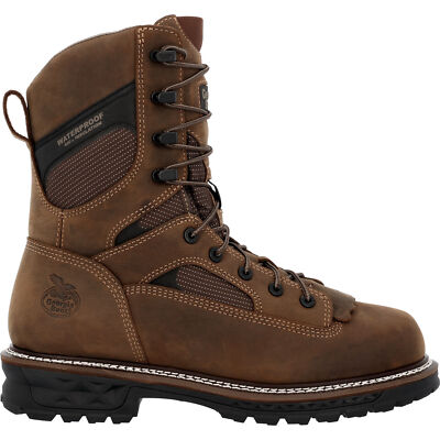Pre-owned Georgia Boot Ltx Logger 9" Composite Toe 400g Insulated Waterproof Work Boot In Brown