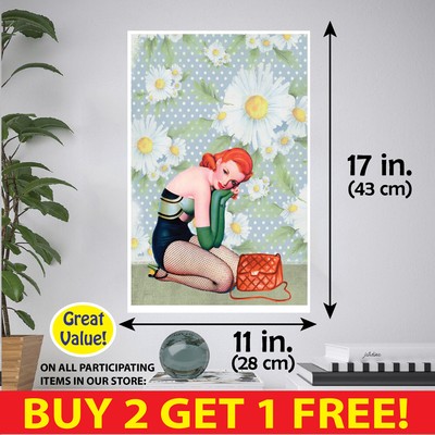 POSTER Retro Pin-up Sexy Vintage-style MULTIPLE FORMATS PAPER or CANVAS