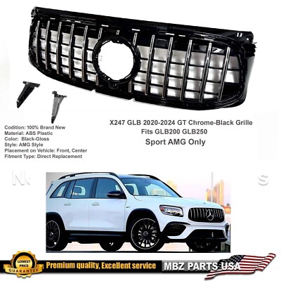 GLB250 GLB200 2020 2021 2022 2023 GT Chrome-Black Grille Glossy Sport-AMG X247