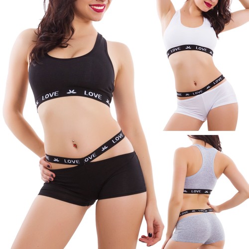 Conjunto de Mujer Ropa Interior Lencería Deporte Bragas Top Remero Fitness  Nuevo | eBay