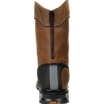 Pre-owned Georgia Boot Carbo-tec Ltx Waterproof Composite Toe Pull On Boot In Brown