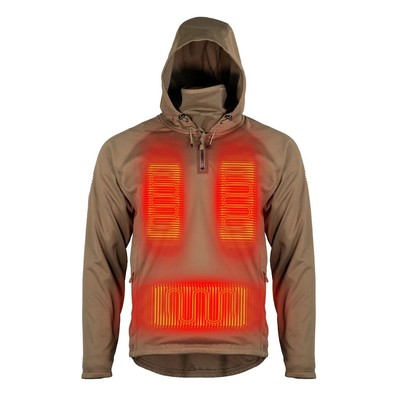 Pre-owned Mobile Warming Agarics Mens 7.4v Battery Heated Pullover Morel In Medium Size In Multicolor