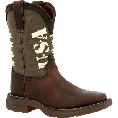 

Ботинки Lil Rebel by Durango Big Kids Army Western Boot, Brown and army green, DBT0232Y