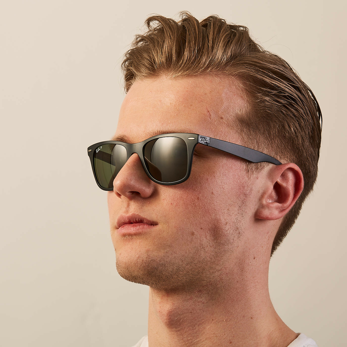 Pre-owned Ray Ban Ray-ban Wayfarer Liteforce Matte Blk Polar G-15 Grn Sunglasses Rb4195 601s9a In Polarized Classic G-15 Green Glass