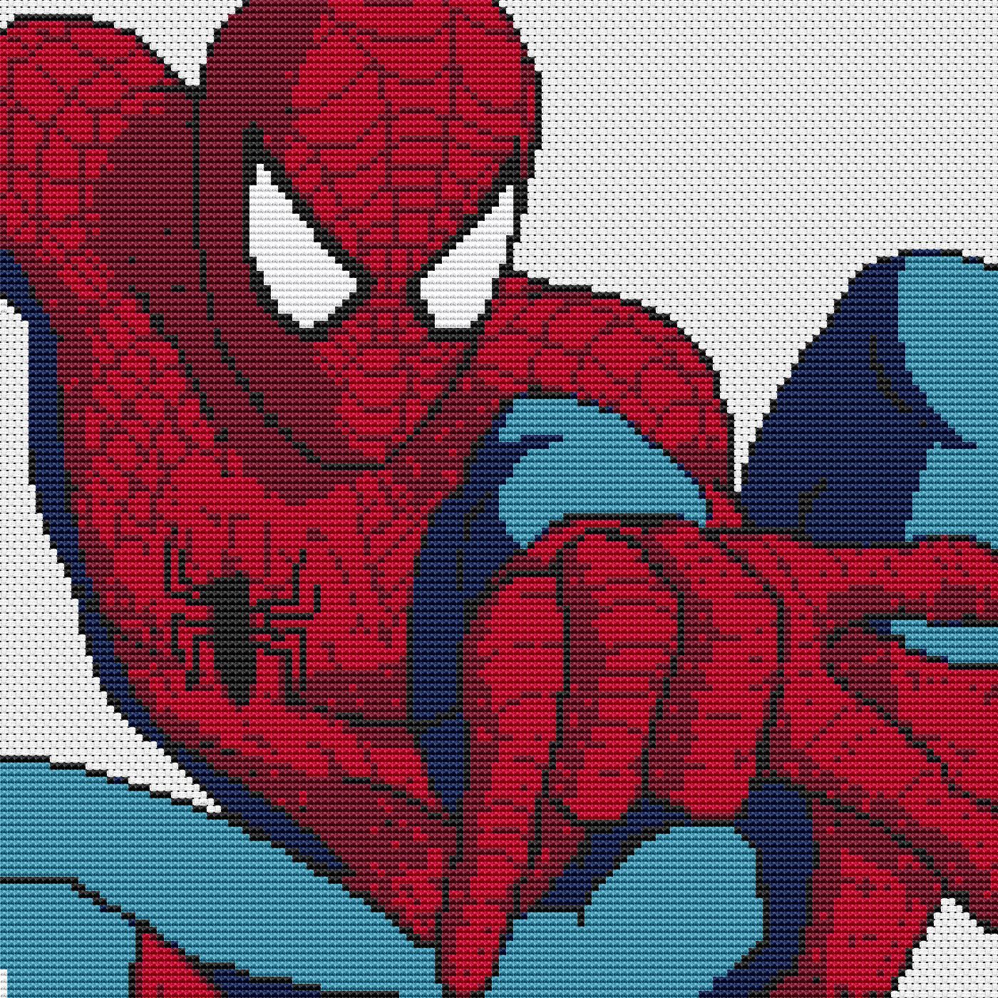 Superhero Spiderman 6 Counted Cross Stitch Kit 10 X 10 Ebay