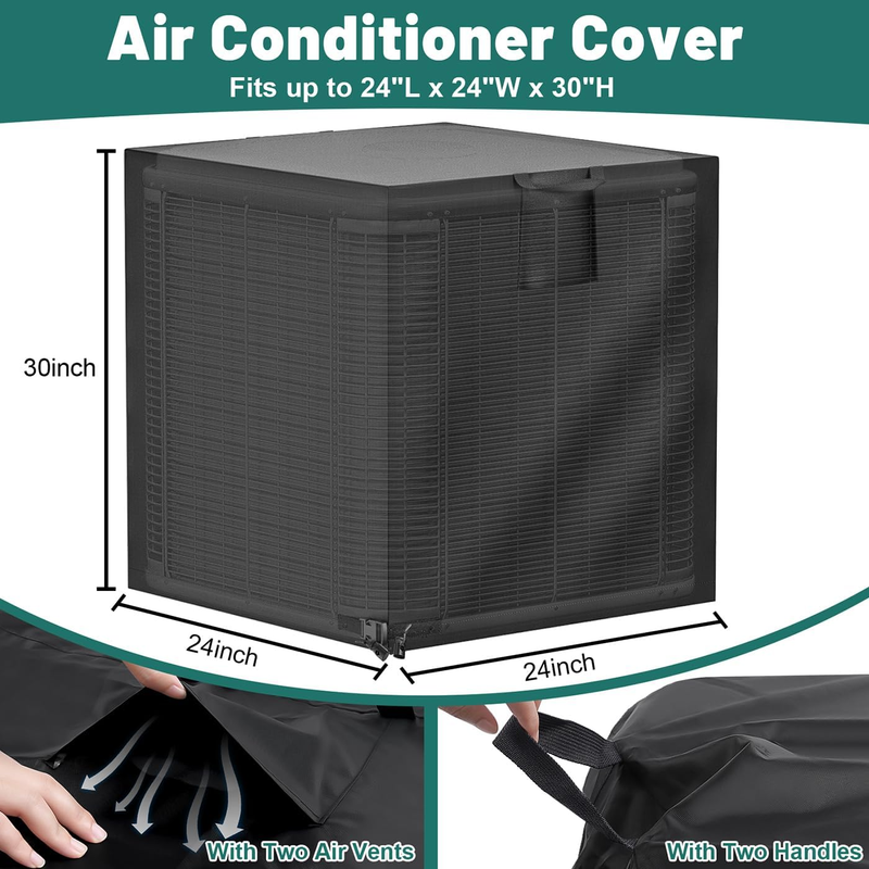 Air Conditioner Cover, AC Cover for Outside Units, 24X24X30in Heavy Duty 420D Ox