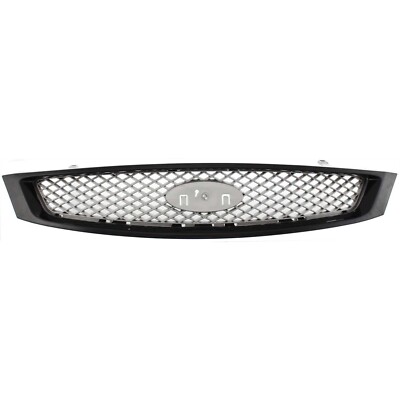 Grille For 2005-2007 Ford Focus Black Shell w/ Gray Insert Plastic