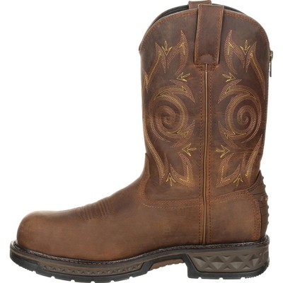 Pre-owned Georgia Boot Carbo-tec Lt Composite Toe Waterproof Work Wellington In Brown