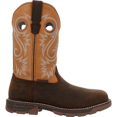 Pre-owned Georgia Boot Carbo-tec Flx 11" Waterproof Pull On Work Boot In Brown