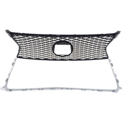 Grille For 2013-2016 Lexus LS460 Chrome Shell w/ Black Insert Plastic