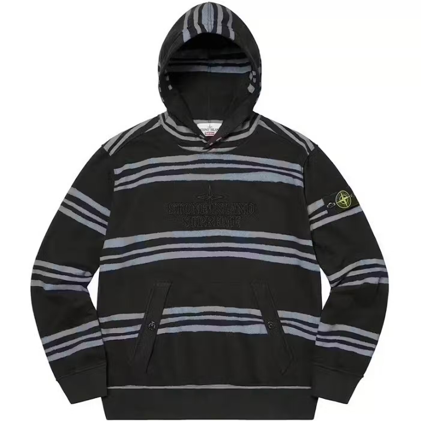 ★Stone  x Supreme Hooded Sweatshirt Black★ Supreme Stone Island Hooded Sweatshirt (SS19) Black Men's