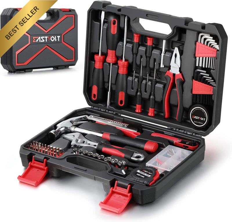 128Pcs Home Repair Tool Set Household Hand Tools Kit with Storage Toolbox