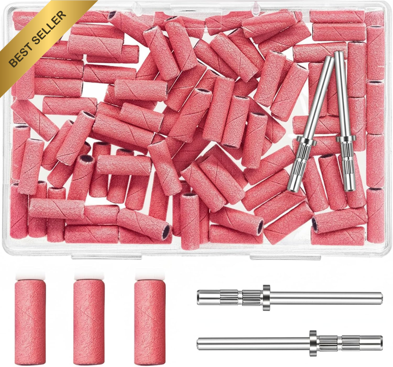 240 Grit Sanding Bands for Nail Drill, Fine Grit Nail File Bits for Natural & Ge
