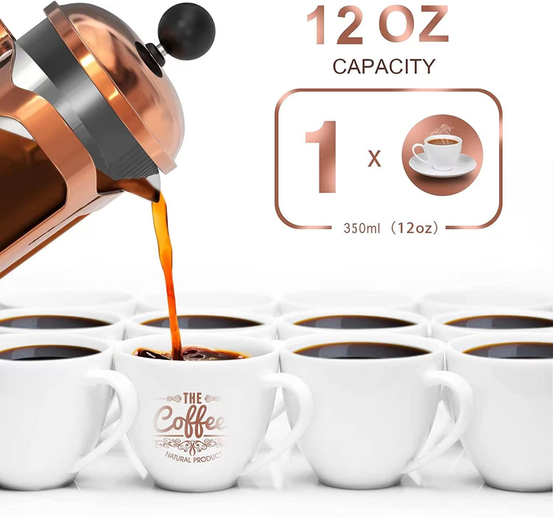 2022 Upgrade French Press Coffee Maker, 304 Stainless Steel Coffee Press 4 Level