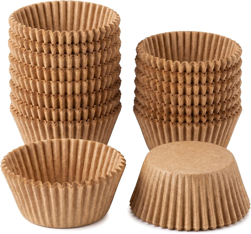 Cupcake Liners, 100 Pack Unbleached Parchment Paper Baking Cups, Natural Greasep