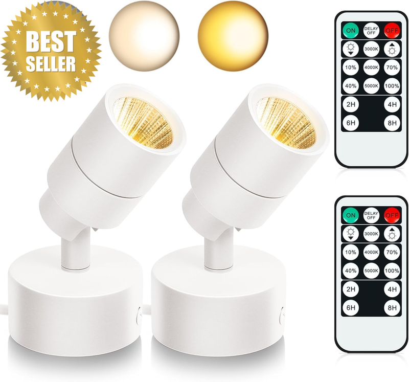 LED Spotlights Indoor, 5W Plants Uplighting with Remote Control Dimmable & Timer