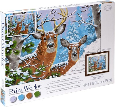 Paint Works Paint By Number Kit 14''X11''-Whitetail Winter