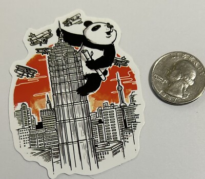 Panda Climbing Building - King Kong Spoof- Sticker